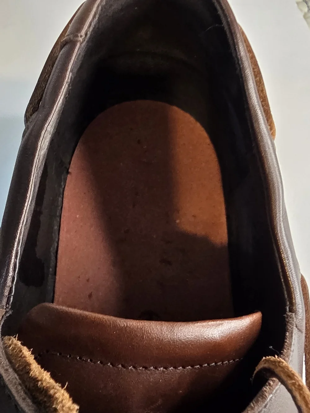 Apex Men's Two-Tone Brown Leather Boat Shoes Size 12.5